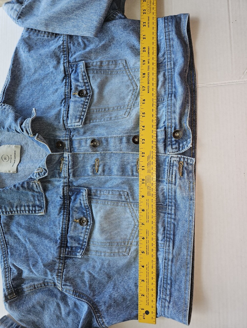 Cotton On – Cropped Denim Jacket Made Of Star Painted On Back Sz 10 - Picture 8 of 8